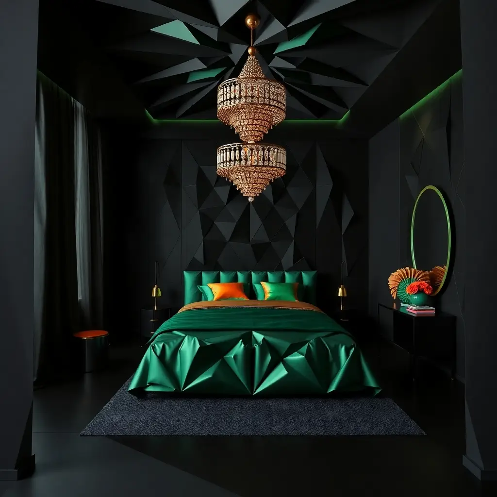 emerald green accents,