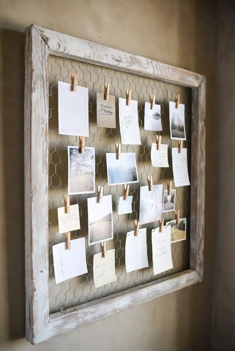Chicken Wire Memo Board