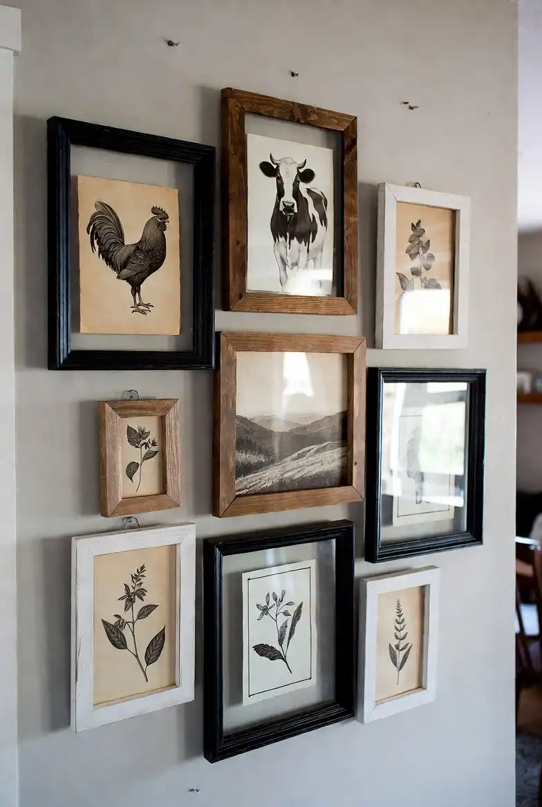 Gallery Wall with Farmhouse Prints