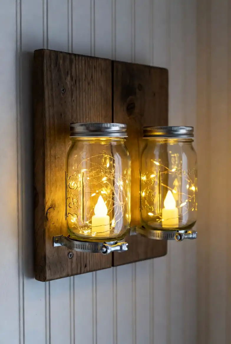 Mason Jar Wall Sconces