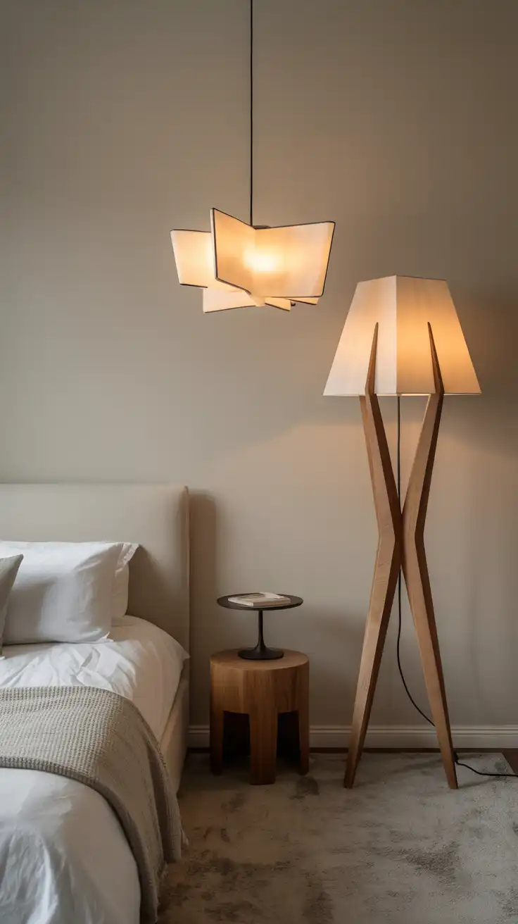statement-lighting-in-a-minimalist-bedroom