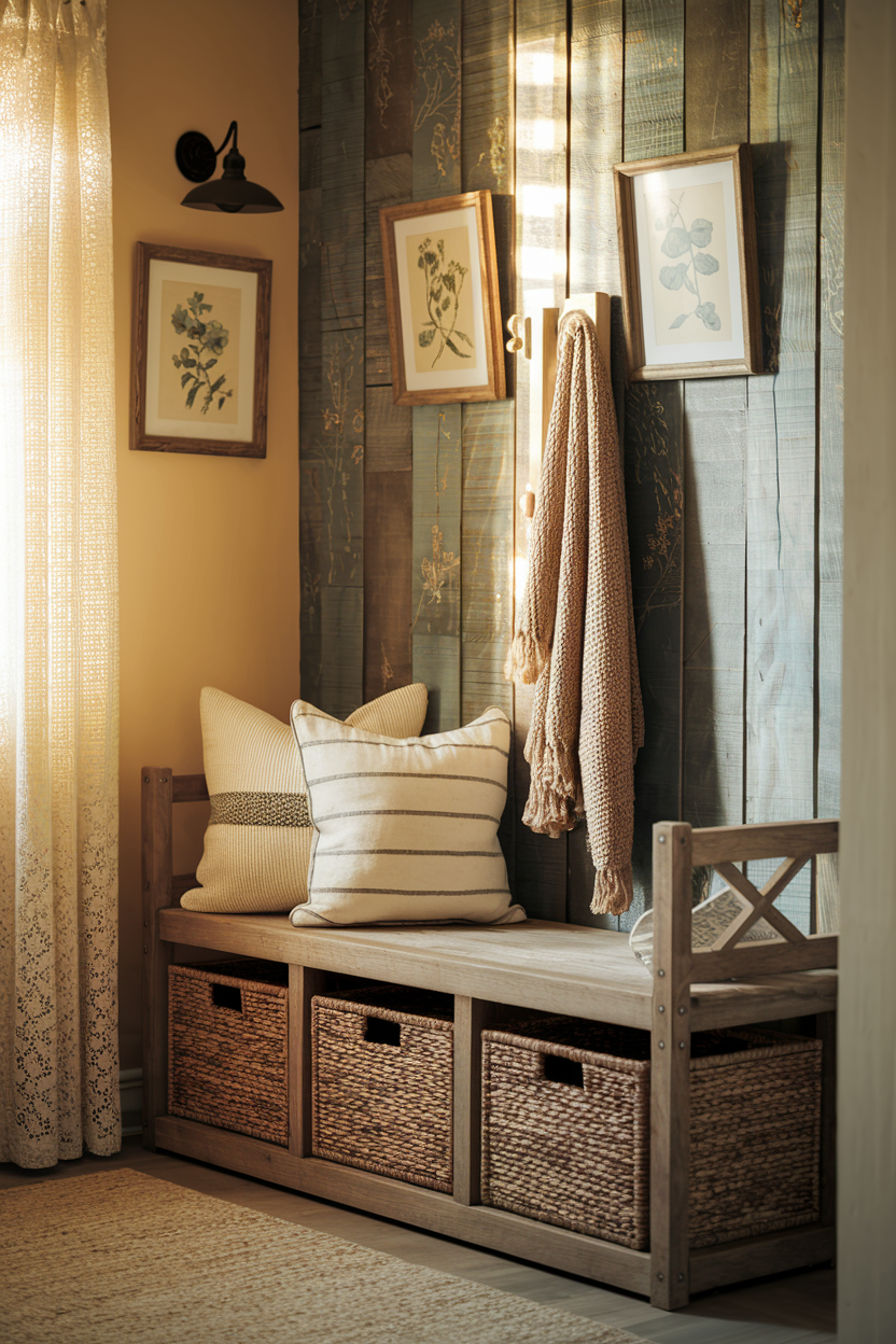 Farmhouse-Style Entryway Bench