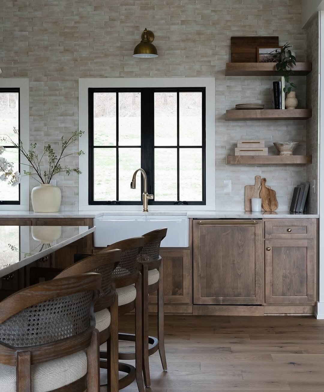 Island with Open Shelving