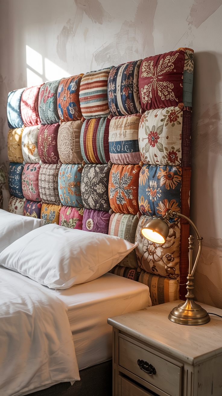 Patchwork Fabric Headboard