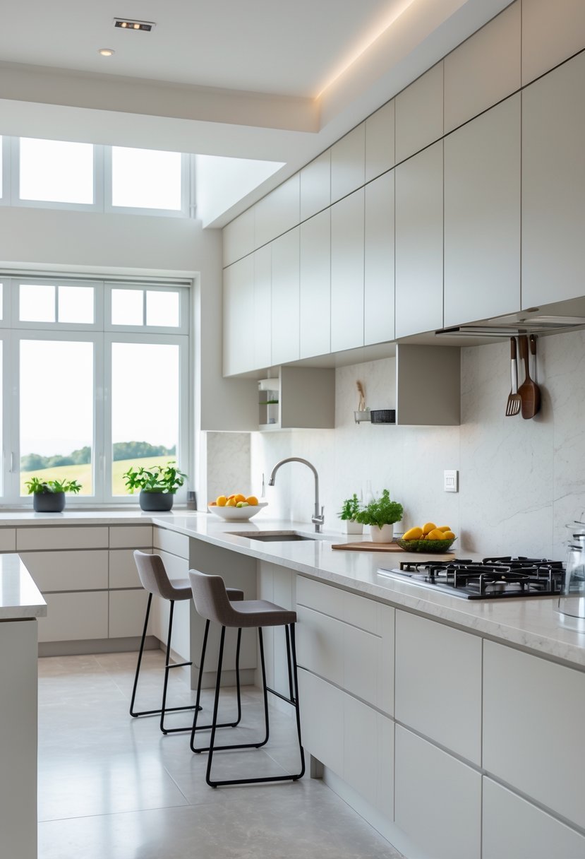 A bright and spacious kitchen with recessed panel cabinets, a large island, and modern appliances.