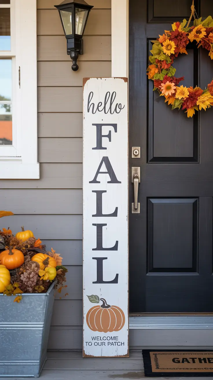 A Welcoming Fall Porch Sign