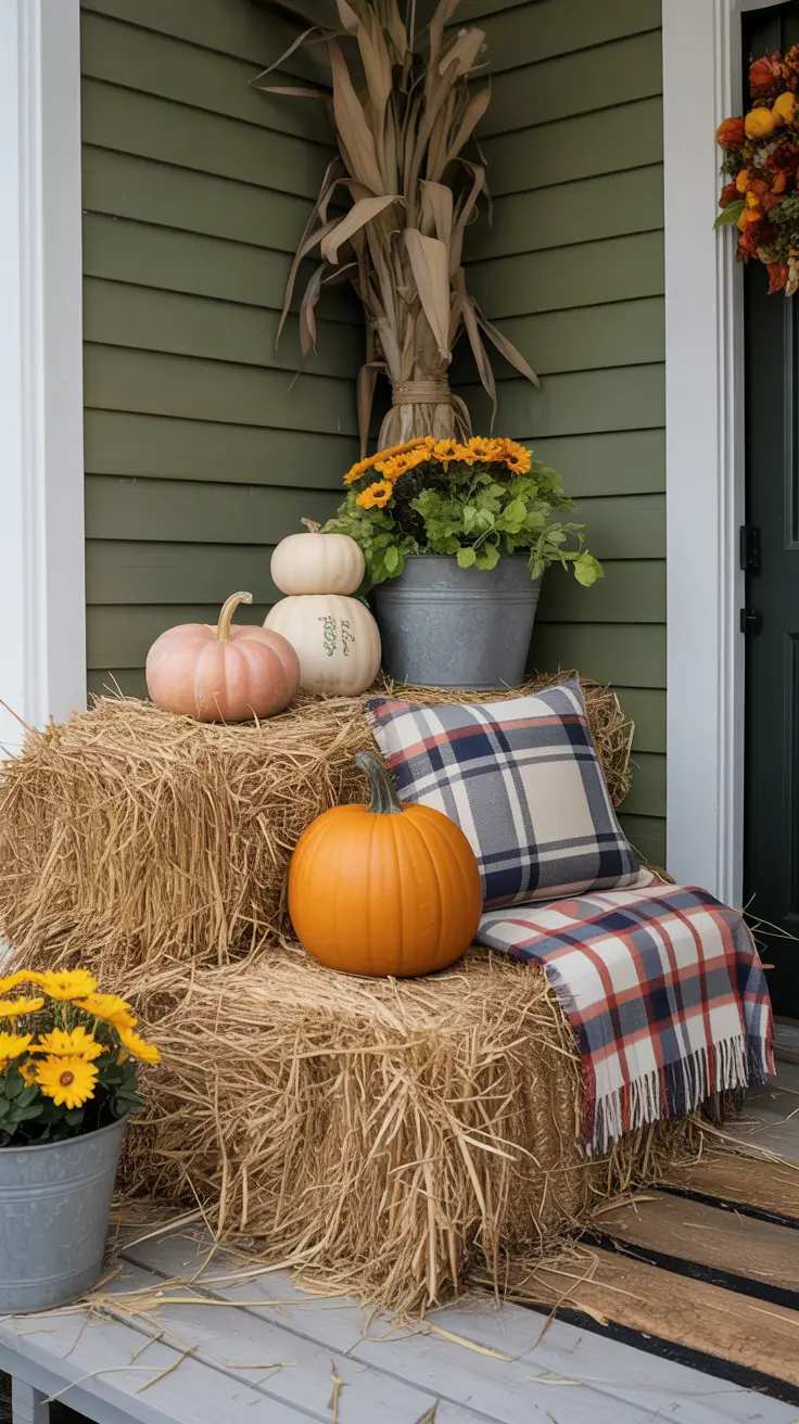 Charming Hay Bale Seating