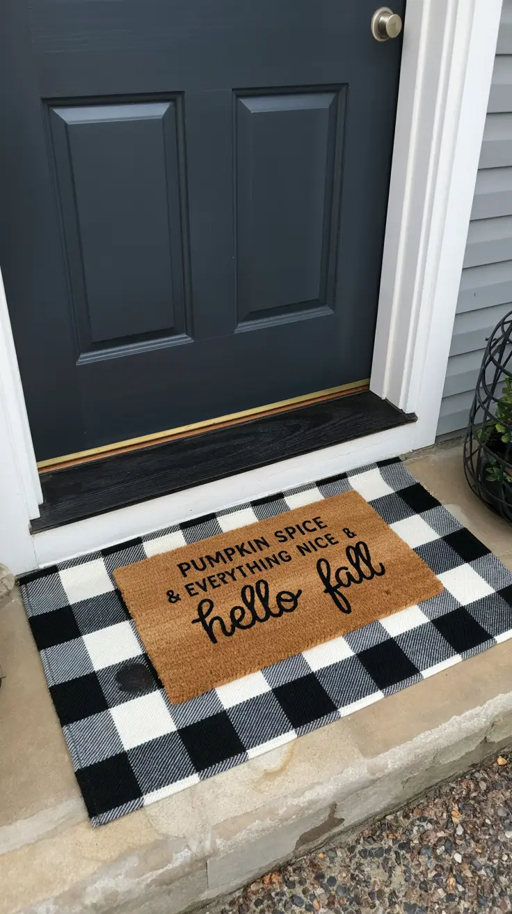 Layered Plaid Doormats