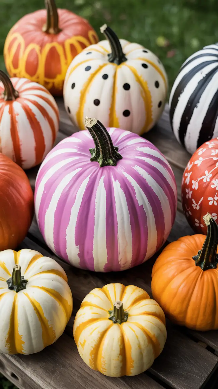 Painted Pattern Pumpkins
