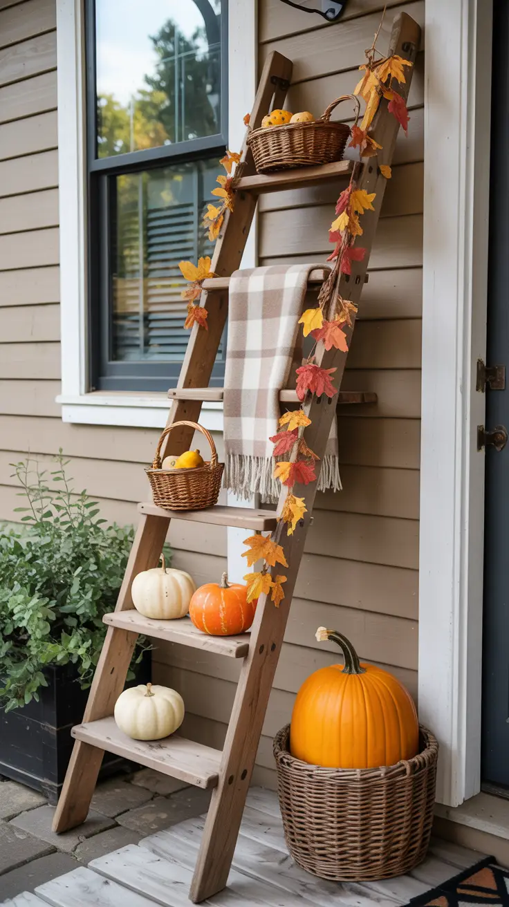 Rustic Wooden Ladder Decor