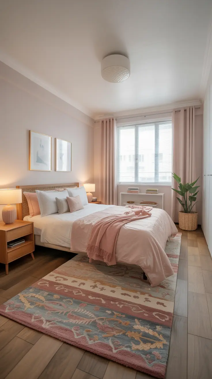 Centering a Rug in a Small Bedroom 