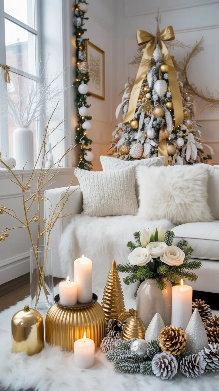 Elegant Gold and White Decor