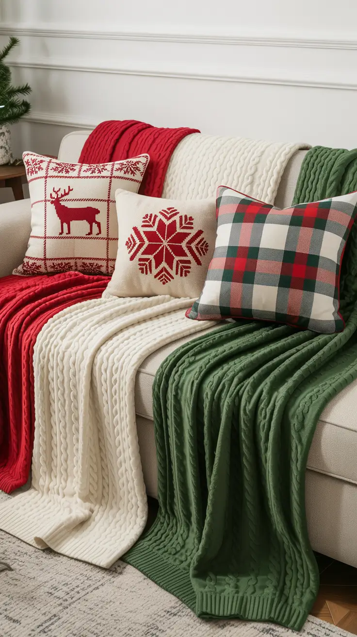 Festive Throw Blankets & Pillows
