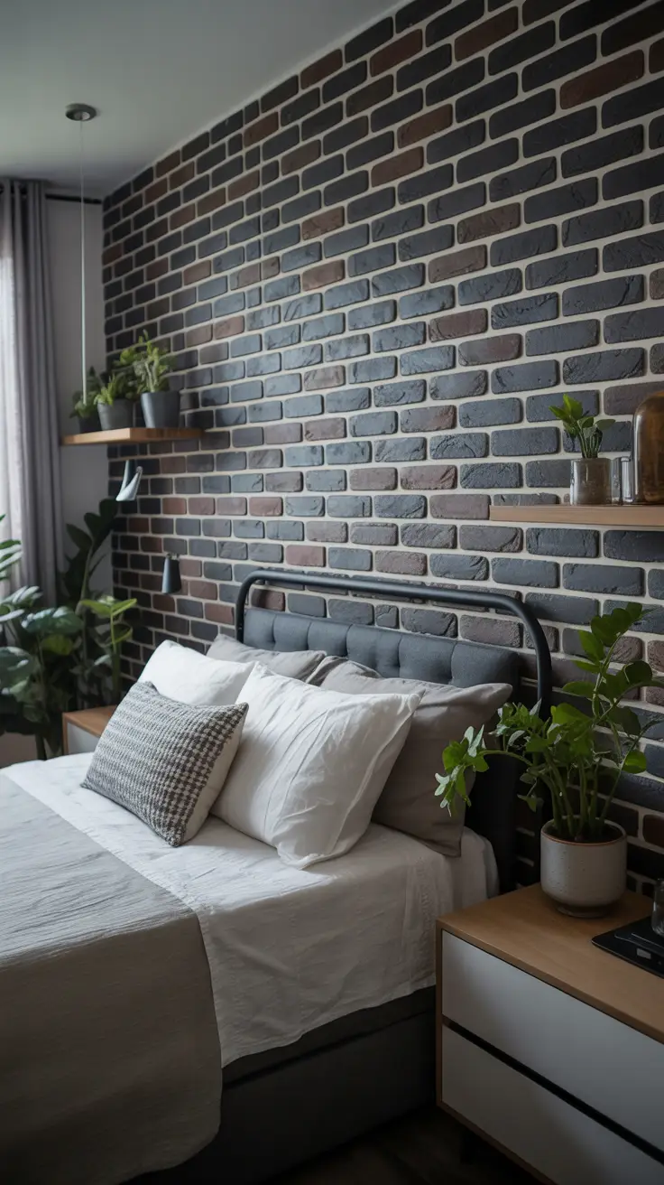Repurposed or Faux Brick Wallpaper