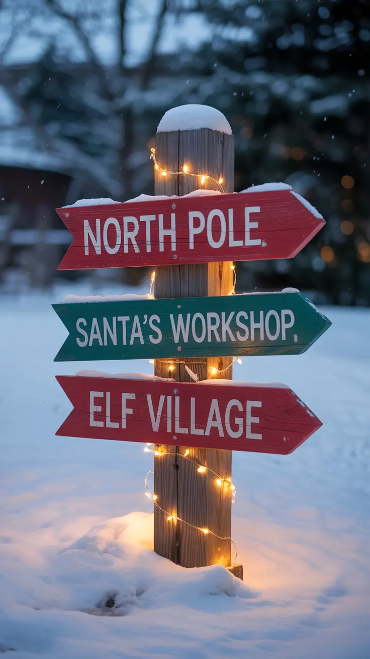 Rustic Charm with Wooden Signposts
