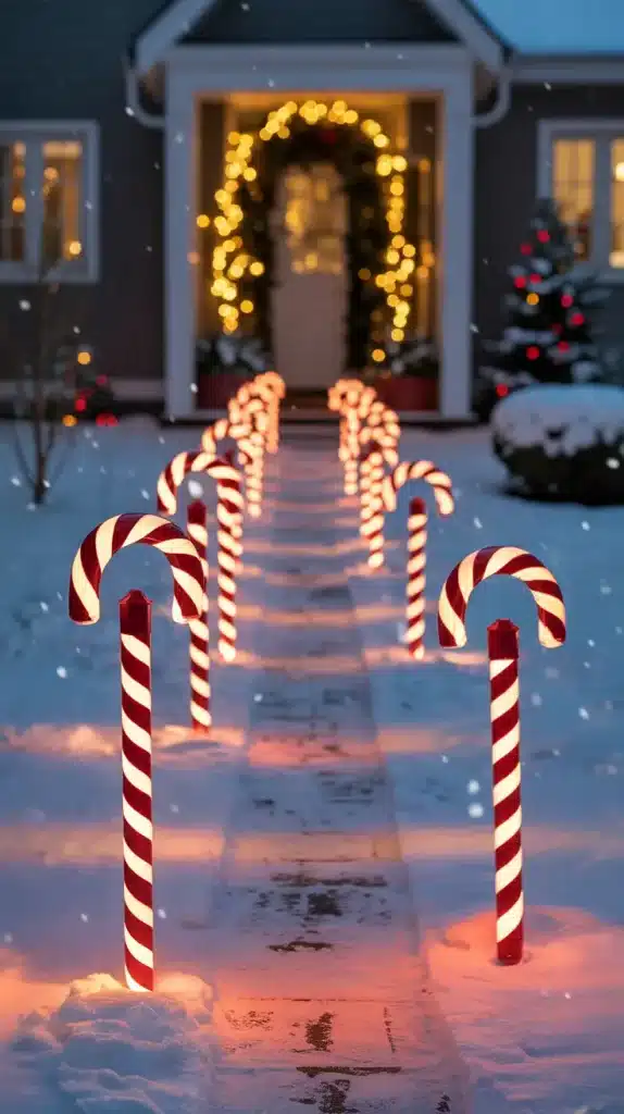 Candy Cane Pathway Lights