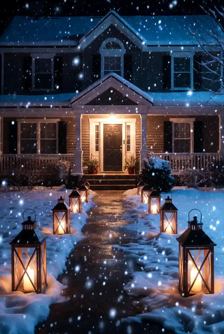 Cozy Lantern-Lit Walkway