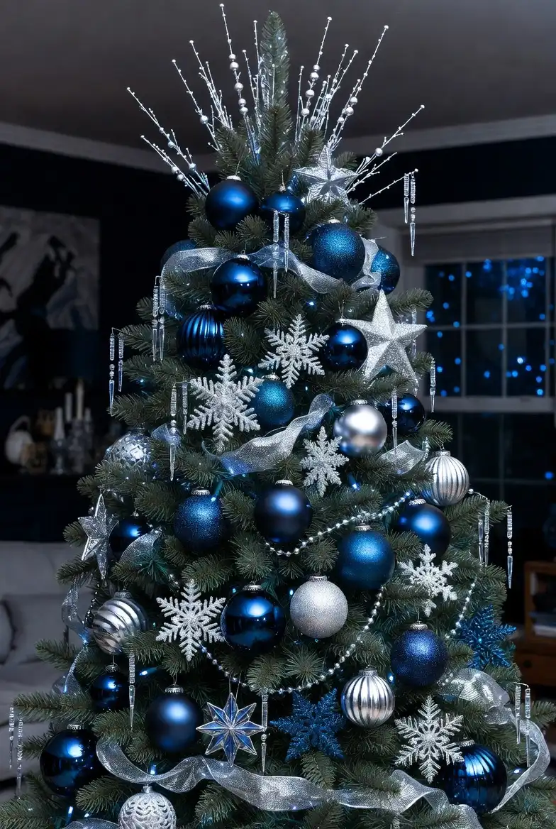 Elegance with Navy Blue and Silver