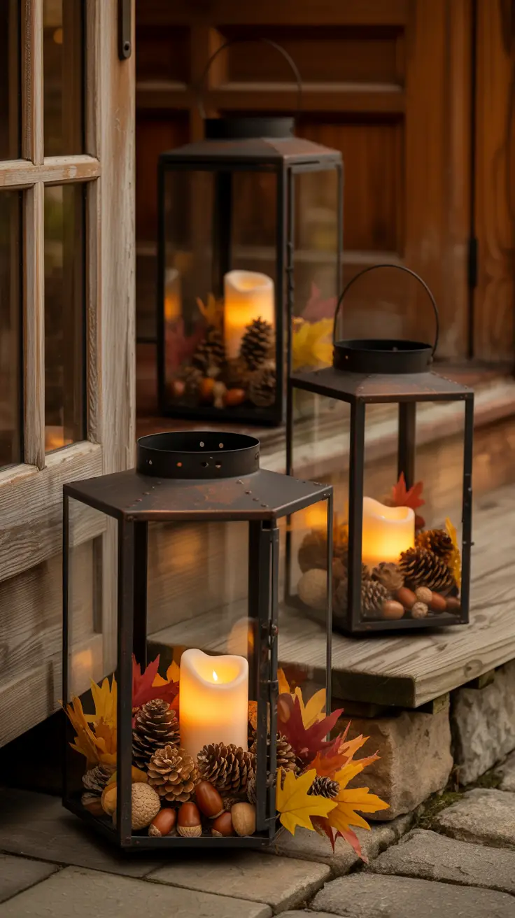 Fill Lanterns with Cozy Autumn Elements