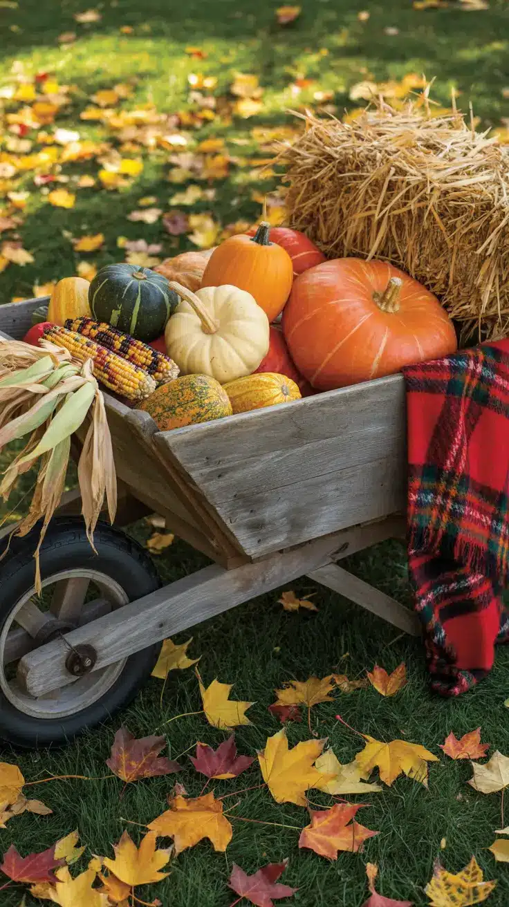 Arrange a Rustic Wagon or Wheelbarrow Display