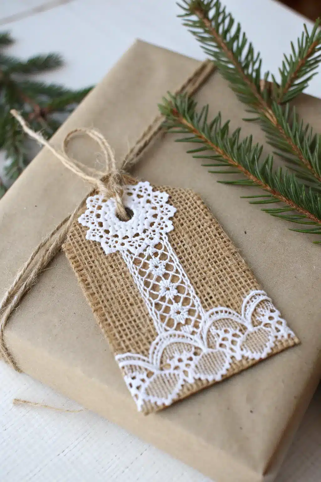 Burlap and Lace Tags
